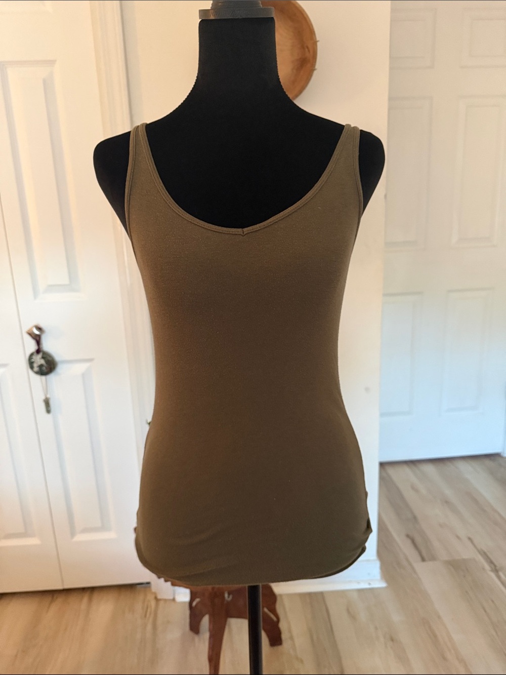 Cynthia Rowley Olive Green Scoop Neck Tank